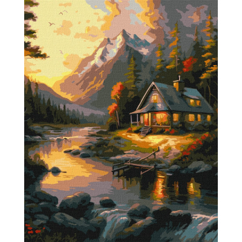 Malowanie po numerach Złoty zachód słońca 40x50 Płótno + Farby + Pędzle